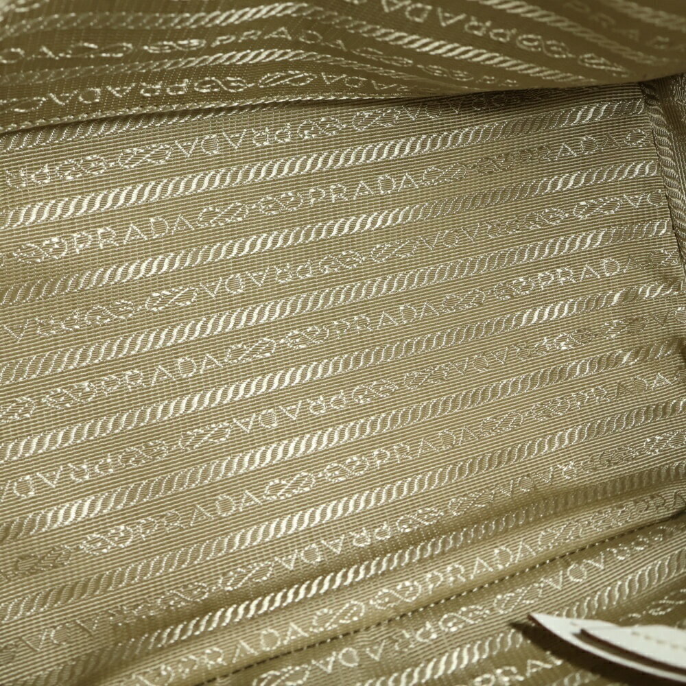 PRADA Logo Jacquard Handbag Shoulder Bag Beige Tan White RED - Picture 5 of 6